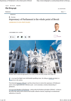 Supremacy of Parliament is the whole point of Brexit