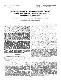 Mucus-Stimulating Activity in the Sera of Patients with