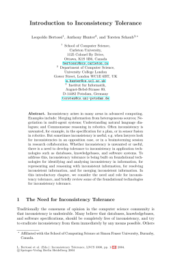 Introduction to Inconsistency Tolerance