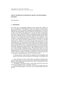 The EU charter of fundamental rights and the federal question