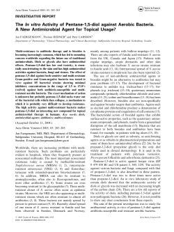 The In vitro Activity of Pentane-1,5-diol against Aerobic Bacteria. A