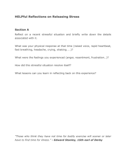 HELPful Reflections on Releasing Stress