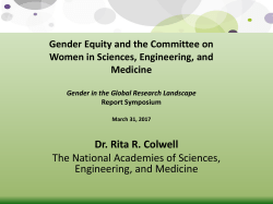 Dr. Rita R. Colwell The National Academies of Sciences