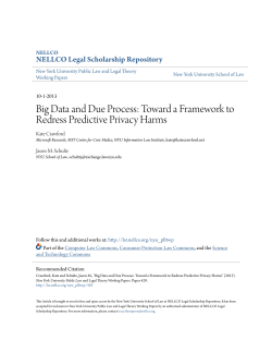 Big Data and Due Process - NELLCO Legal Scholarship Repository