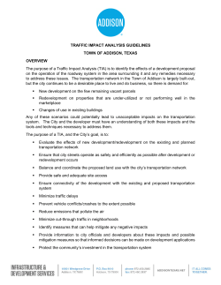 TRAFFIC IMPACT ANALYSIS GUIDELINES TOWN OF ADDISON