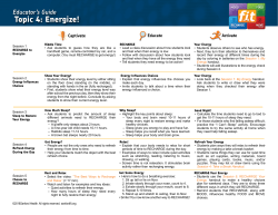 Topic 4: Energize! - Fit 4 Schools