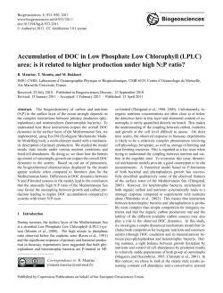 Accumulation of DOC in Low Phosphate Low
