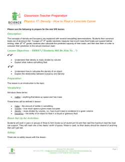 Density - How to Float a Concrete Canoe
