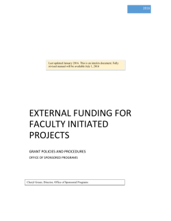 external funding for faculty initiated projects