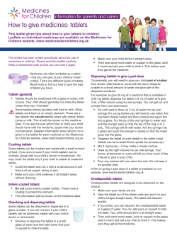 How to give medicines: tablets