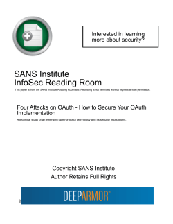 Four Attacks on OAuth - How to Secure Your OAuth