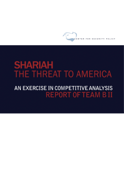 Shariah: The Threat to America