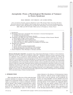 Aneuploidy: From a Physiological Mechanism of Variance to Down