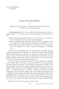 Inverse zero-sum problems - Institut f&uuml;r Mathematik und
