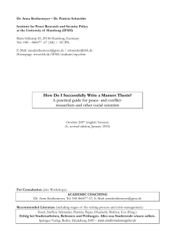 How Do I Successfully Write a Masters Thesis?