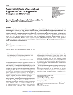 Automatic Effects of Alcohol and Aggressive Cues on Aggressive