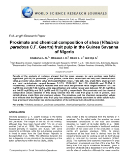 Proximate and chemical composition of shea (Vitellaria paradoxa