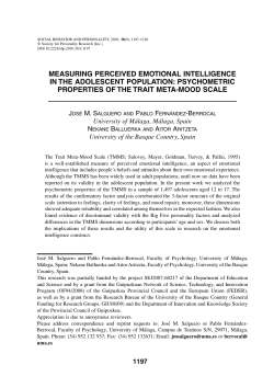 measuring perceived emotional intelligence in the adolescent