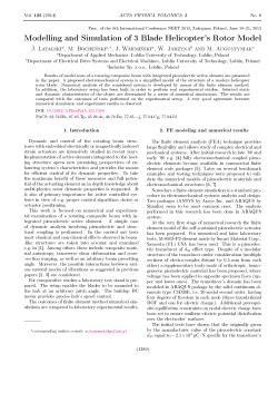 Modelling and Simulation of 3 Blade Helicopter`s Rotor Model