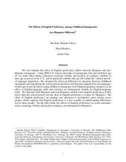 The Effects of English Proficiency among Childhood Immigrants: Are
