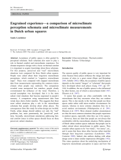 Engrained experience&mdash;a comparison of microclimate perception