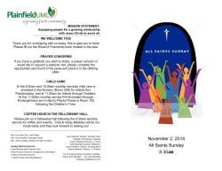 November 2, 2014 All Saints Sunday 8:30AM
