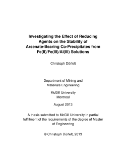 Investigating the Effect of Reducing Agents on the Stability of