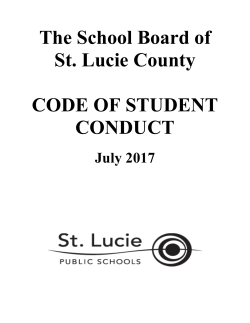 Code of Conduct - St Lucie Public Schools