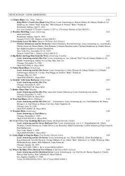 LOUIS ARMSTRONG 1. Chimes Blues (Joe &ldquo;King&rdquo; Oliver)