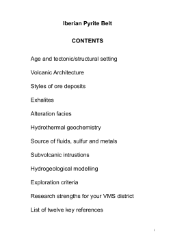 Iberian Pyrite Belt CONTENTS Age and tectonic/structural