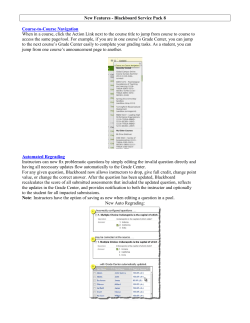 New Features - Blackboard Service Pack 8 Course-to