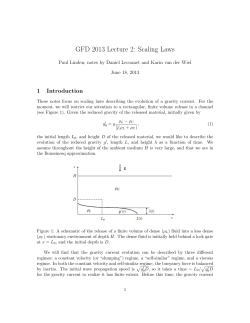 GFD 2013 Lecture 2: Scaling Laws