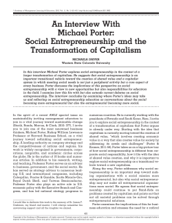 Social Entrepreneurship and the Transformation of Capitalism
