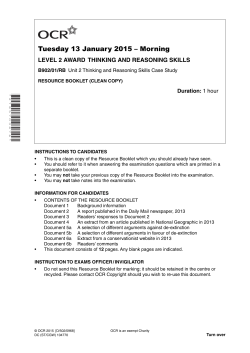Unit 02 - Thinking and reasoning skills case study - Resource
