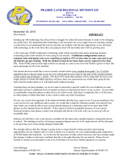 PLRD Student Owned Device Initiative