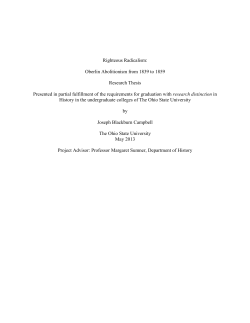 Oberlin Abolitionism from 1839 to 1859 Research Thesis Presented