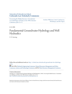 Fundamental Groundwater Hydrology and Well Hydraulics