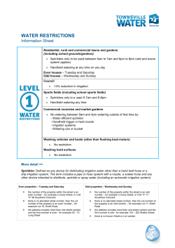 water restrictions - Townsville City Council