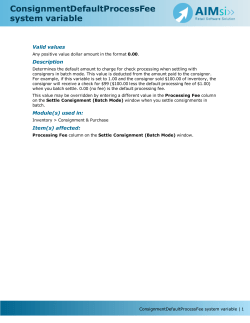 Default processing fees for consignments