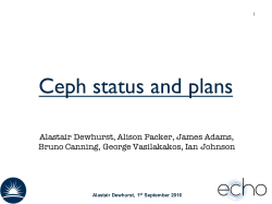 Ceph status and plans
