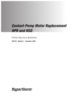Coolant-Pump Motor Replacement HPR and HSD