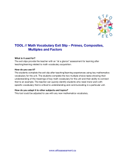TOOL // Math Vocabulary Exit Slip &ndash; Primes, Composites, Multiples