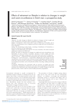 Effects of retirement on lifestyle in relation to changes in weight and