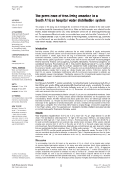 The prevalence of free-living amoebae in a South African hospital
