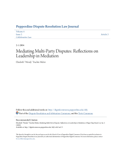 Mediating Multi-Party Disputes: Reflections on Leadership in