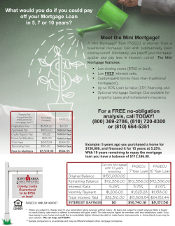 Meet the Mini Mortgage! For a FREE no