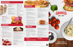 BEVERAGES OMELETS DESSERTS BREAKFAST
