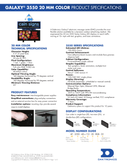 GALAXY&reg; 3550 20 MM COLOR PRODUCT SPECIFICATIONS
