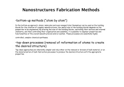 Nanostructures Fabrication Methods