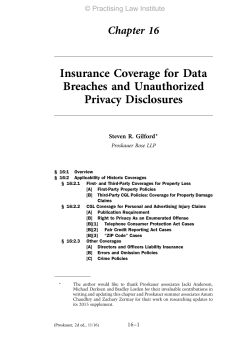 Insurance Coverage for Data Breaches and Unauthorized Privacy